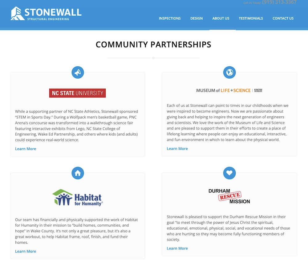 example construction website community