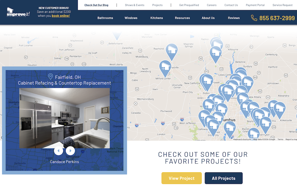 example local home renovations company website
