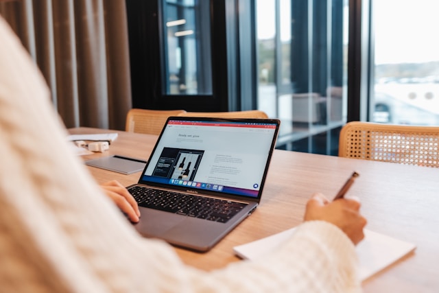 person writing new website page content