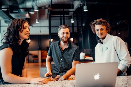 people looking at persuasive website small