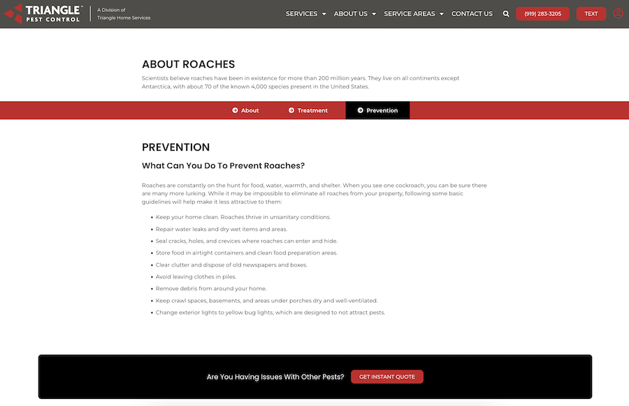 pest control company website example