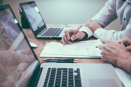 website design meeting with small business owner