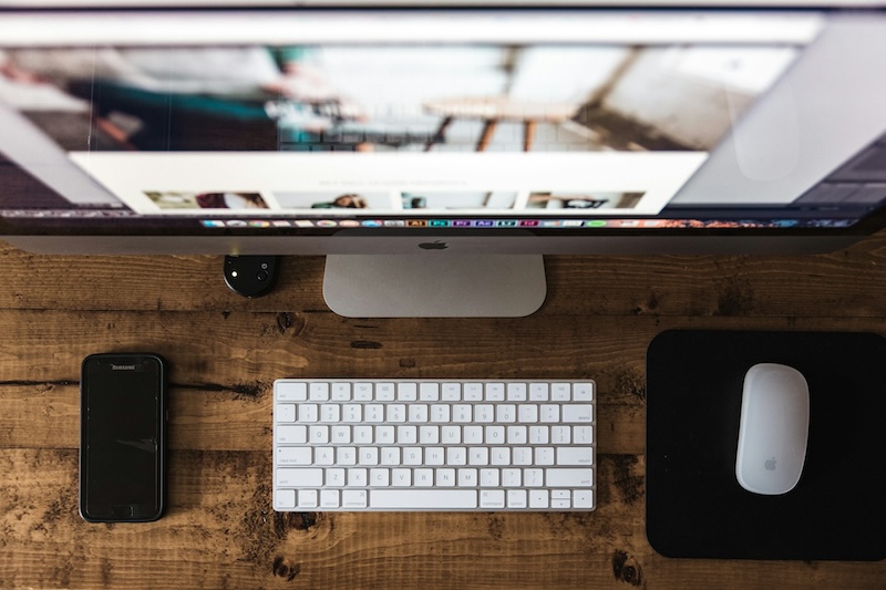 web design on desktop screen