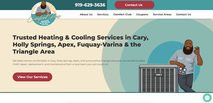 Comfortpro hvac website example