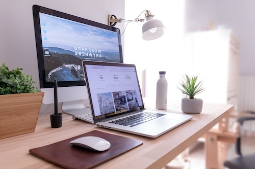 website being designed on laptop
