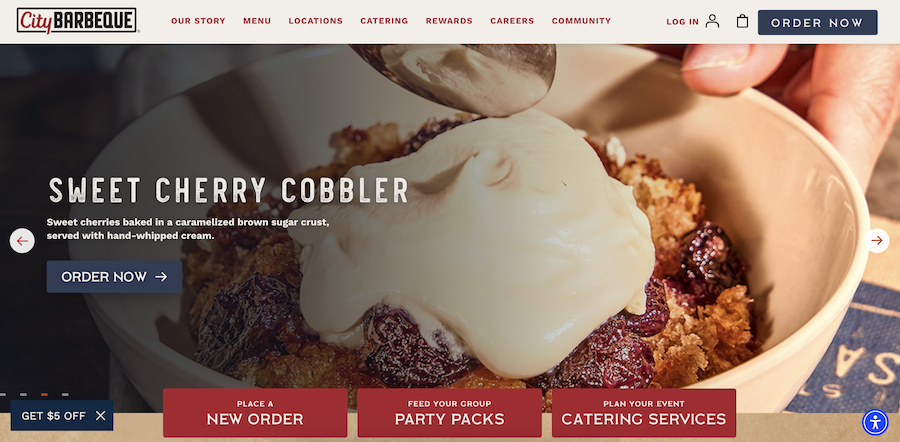 barbeque restaurant website home page example
